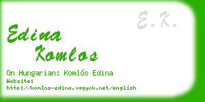 edina komlos business card